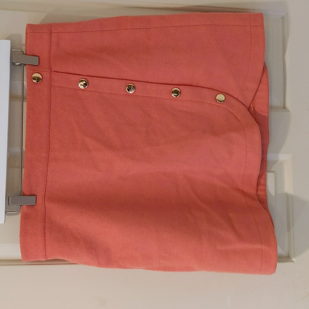 Pink with brass button detail mini skirt, new with tags
